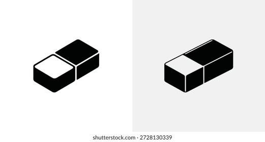 Blanco y negro isométrico de dos tipos de borrador diferentes