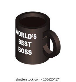 Isometric Black World's Best Boss Mug