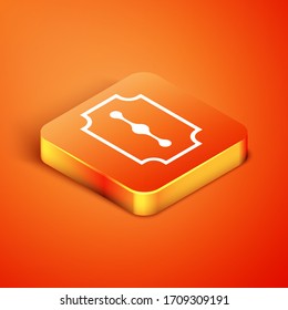 Isometrisches Rasiersymbol einzeln auf orangefarbenem Hintergrund. Vektorgrafik