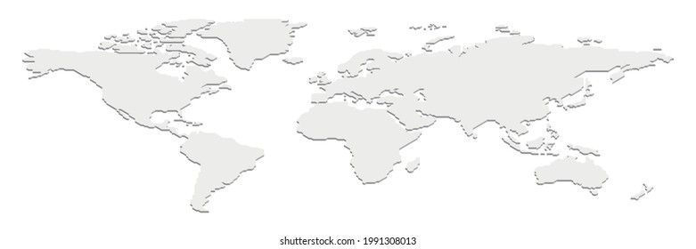 Isometric blank map of World