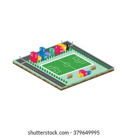 isometric block cartoon world
