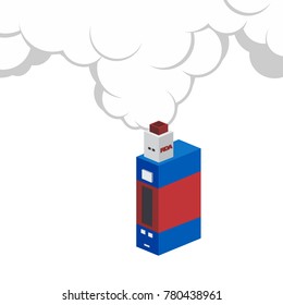 isometric block electric cigarette personal vaporizer vector art