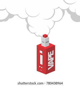 isometric block electric cigarette personal vaporizer vector art