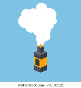 isometric block electric cigarette personal vaporizer vector art