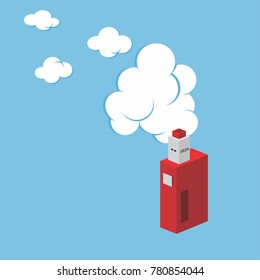 isometric block electric cigarette personal vaporizer vector art