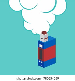 isometric block electric cigarette personal vaporizer vector art