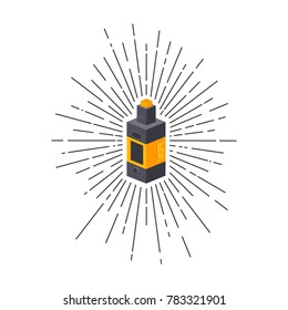 isometric block sunray burst electric cigarette personal vaporizer vector art