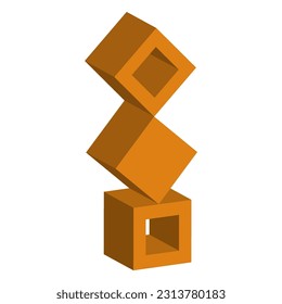bloques isométricos. Colección de elementos del logotipo corporativo. Ilustración vectorial. Imagen de stock.