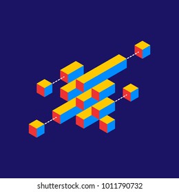 Isometric blocks representing data transfer