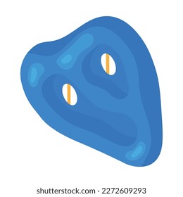 Isometric blue climbing wall hold on white background vector illustration