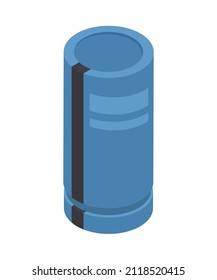 Isometric blue electronic circuit component icon 3d vector illustration