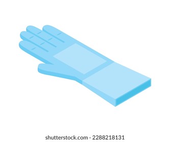 Isometric blue fencing glove icon vector illustration