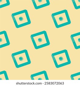 Isometric blue square icon. Pixel Perfect. For Mobile and Web. Vector illustration of blue square. Editable Stroke. Seamless pattern with blue square. Background.