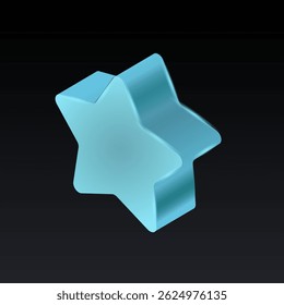 Isometric Blue Star Icon - Vector Illustration