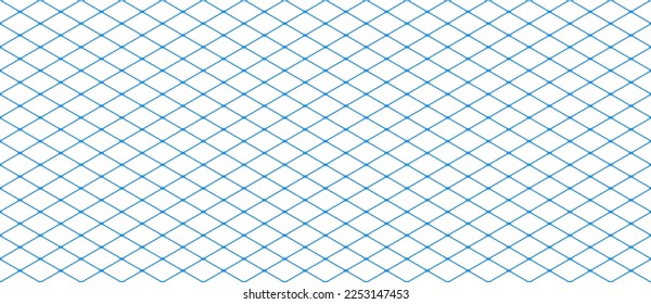 isometric blueprint, graph paper. perspective grid template for architect. engineering seamless grid pattern. background for technical school paper. Vector illustration