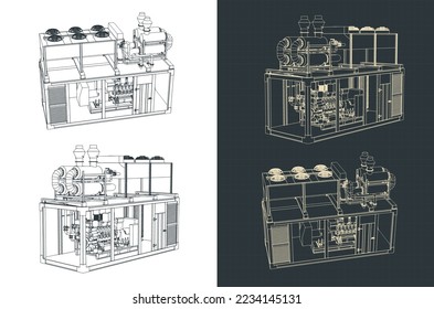 Isometric blueprints of container type generator