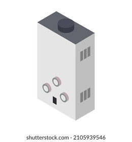 Isometric Boiler On A Background