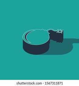 Isometric Bomb ready to explode icon isolated on green background.  Vector Illustration