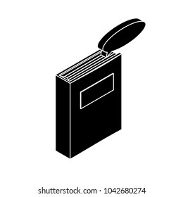 Isometric book with chat bubble simple icon concept vector illustration