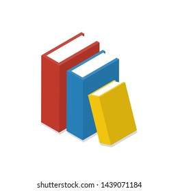 Isometric book icon in flat style. Vector illustration.