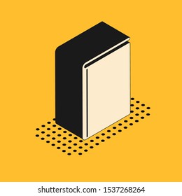Isometric Book icon isolated on yellow background.  Vector Illustration