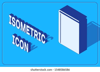 Isometric Book icon isolated on blue background.  Vector Illustration