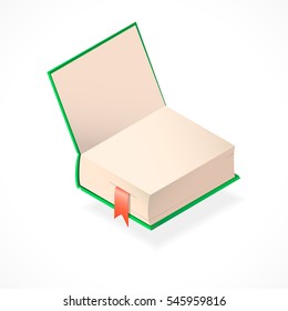 Isometric book icon on white background.
