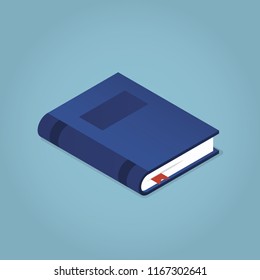 Isometric book icon vector illustration in flat design style isolated. Academic education symbol learning, reading, school, knowledge science university library sign.
