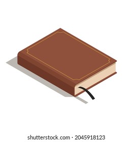 Isometric book icon. Ilustración vectorial en diseño plano aislado en el fondo.