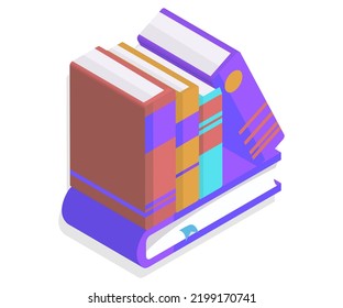 Isometric book icon vector illustration