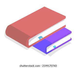 Isometric book icon vector illustration