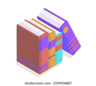 Isometric book icon vector illustration