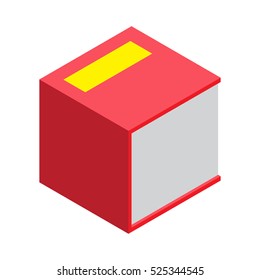 Isometric book icon vector illustration in flat design style isolated on white. Academic education symbol learning, reading, school sign. Knowledge science university library