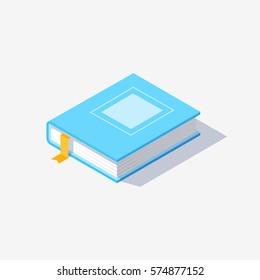 Isometric book icon. Vector illustration in flat design style isolated on background.