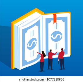 Isometric book of money