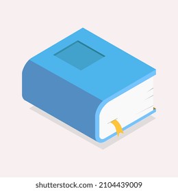 Libro isométrico sobre el fondo