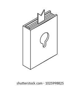 Isometric book with padlock simple icon concept vector illustration