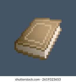 isometric book in pixel art style with isolated background