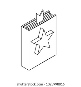 Isometric book with star simple icon concept vector illustration