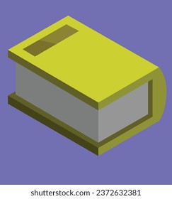 isometric book test vector design illustration