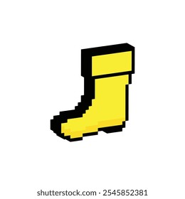 isometric boot icon icon 8 bit, pixel art rain boots icon for game logo.