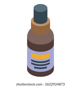 Isometrische Flasche mit ätherischem Öl, die in der Aromatherapie zur Entspannung und zum Wohlbefinden verwendet wird
