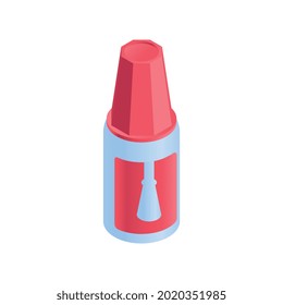 Isometric bottle of glue 3d vector illustration