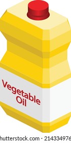 Isometric Bottle of Vegetable Oil