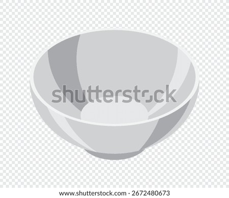 Isometric bowl. Empty bowl. Isometric cutlery. Isometric tableware. Vector illustration