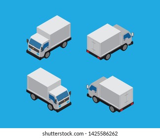Isometric Box Car Vintage Vector