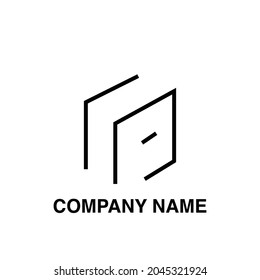 Logo de caja isométrica color negro fondo blanco