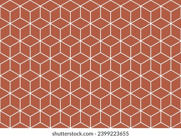 Isometric box pattern wallpaper. Background. Isometric shape. Print design. Graphic design. Vector pattern. Geometric pattern. Fabric. Decorative. Ornaments. Brown and White colour tone. Form.