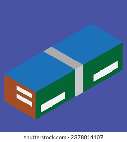 ilustración de diseño de caja isométrica