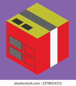 isometric box test design illustration